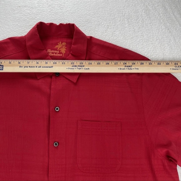 Tommy Bahama 100% Silk Camp Shirt Mens Red XL Short Sleeve Button Up Hawaiian - Picture 5 of 10